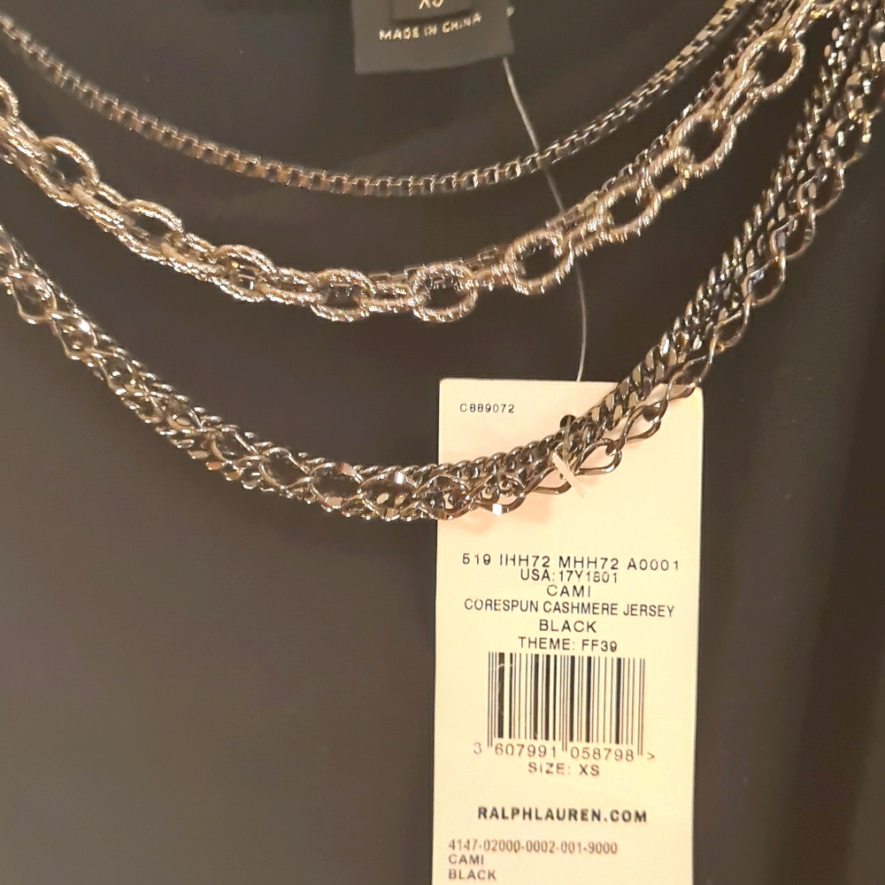 Ralph Lauren cashmere top with chain straps